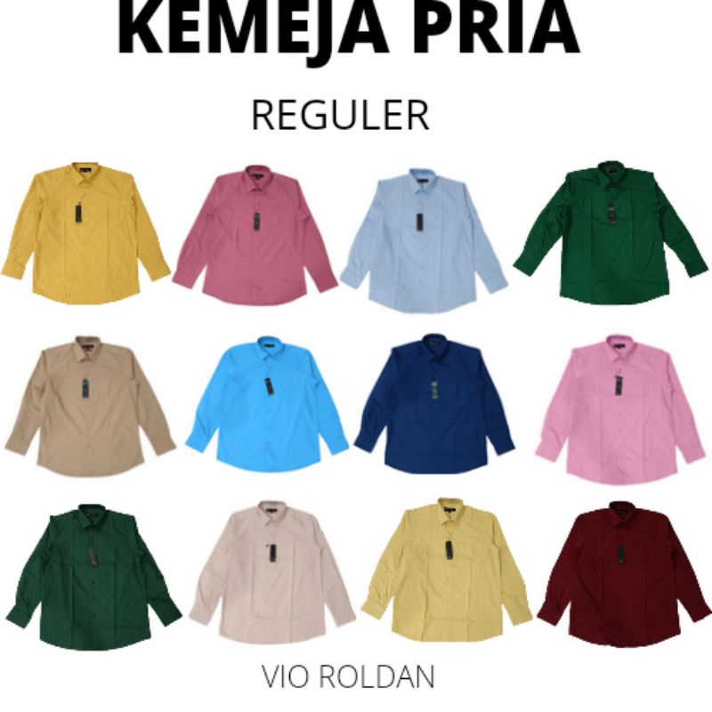 Kemeja Polos Reguler Lengan Panjang Kemeja Kerja Kemeja Katun  Kemeja Pria