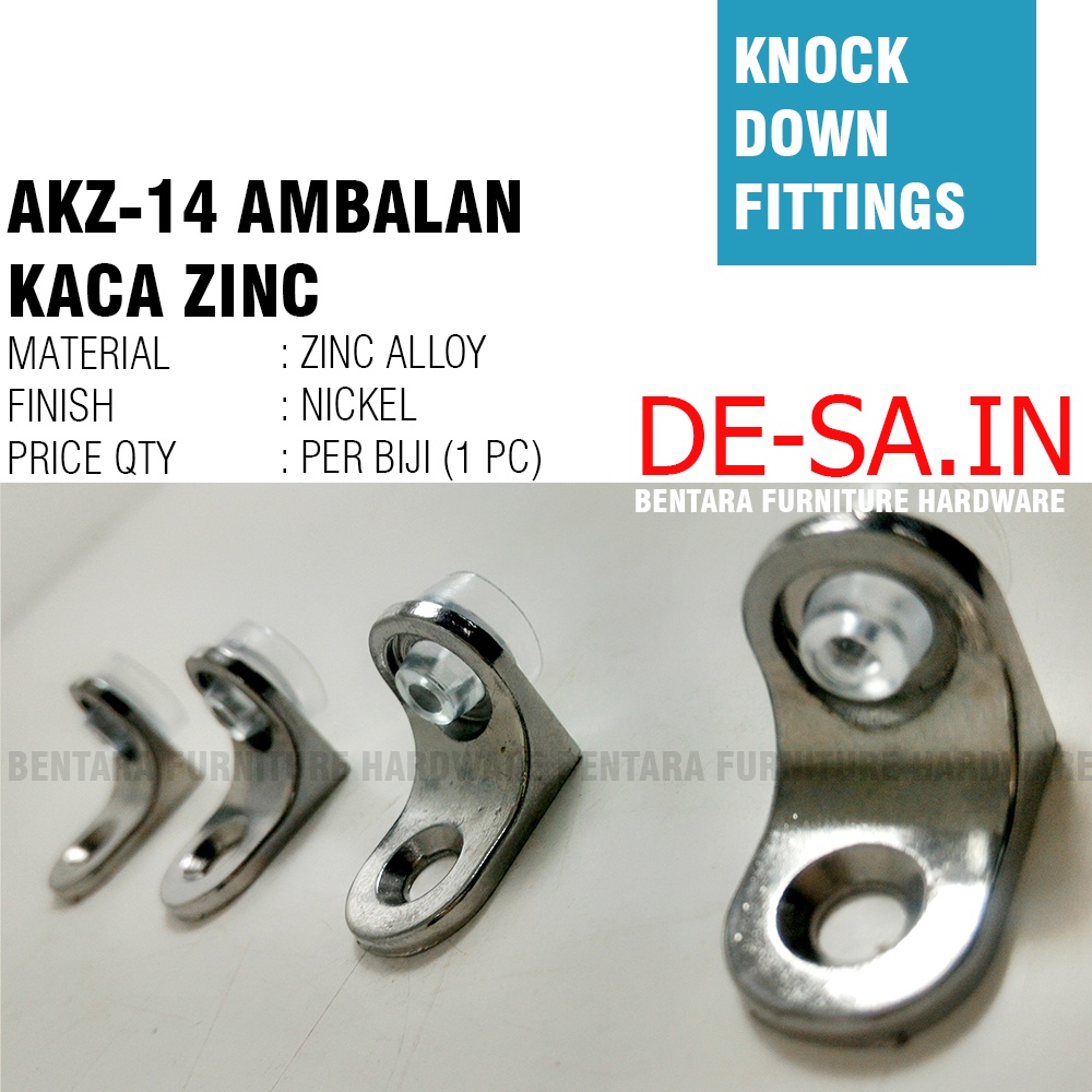 HUBEN AKZ-14 AMBALAN KACA ZINC  Penopang Ambalan Kop Kaca Plat Tebal - High Quality Shelf Support