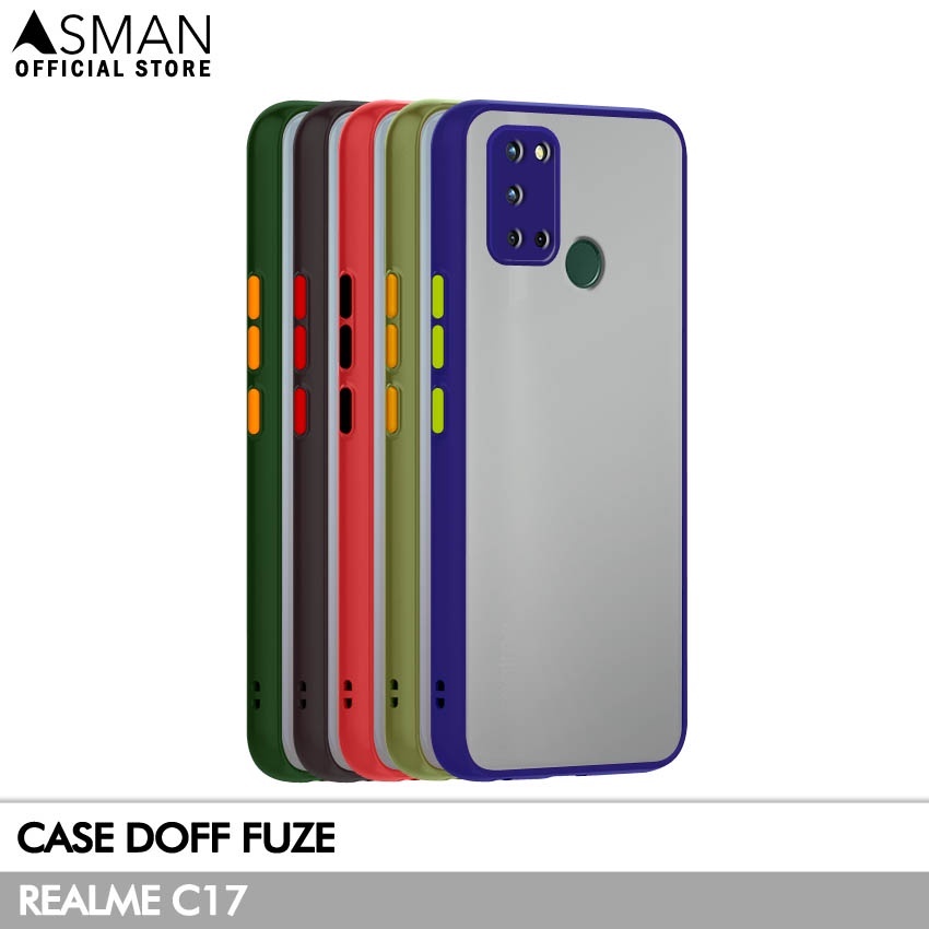 Asman Case Realme C17 Doff Fuze Premium Shield Protector