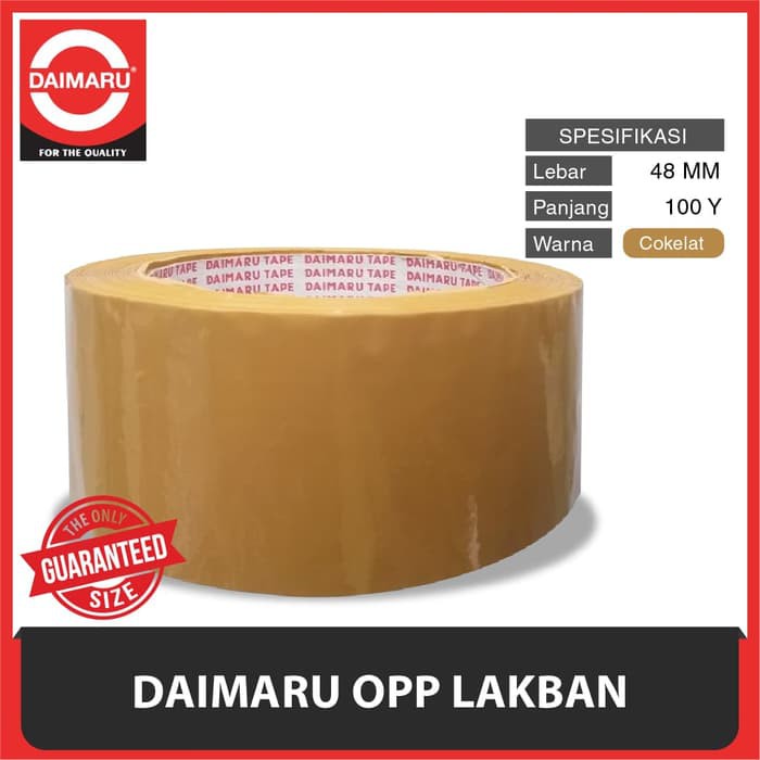 DAIMARU TAPE - LAKBAN - COKELAT POLOS - 2 INCHI 90 YARD - TRANSPARAN