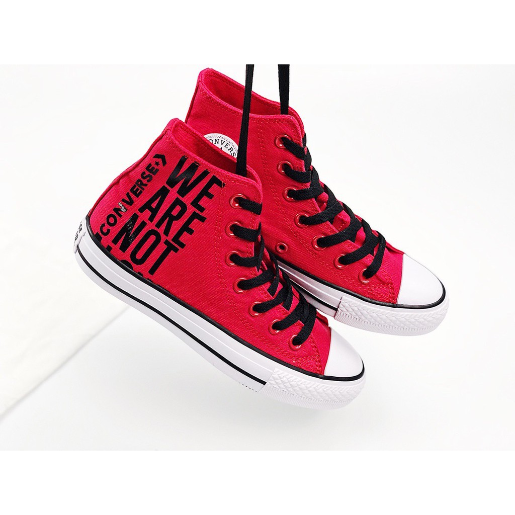 converse we are not alone red