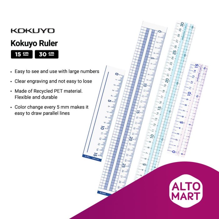 

Aman Kokuyo Linear Ruler R-Pet Penggaris Diskon