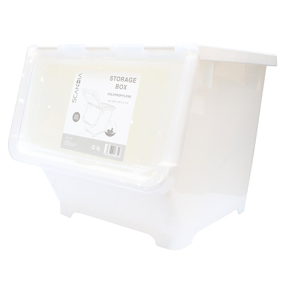 

JYSK Kotak Penyimpanan Storage Box Lagerrum Medium 38.5X33X31CM Clear