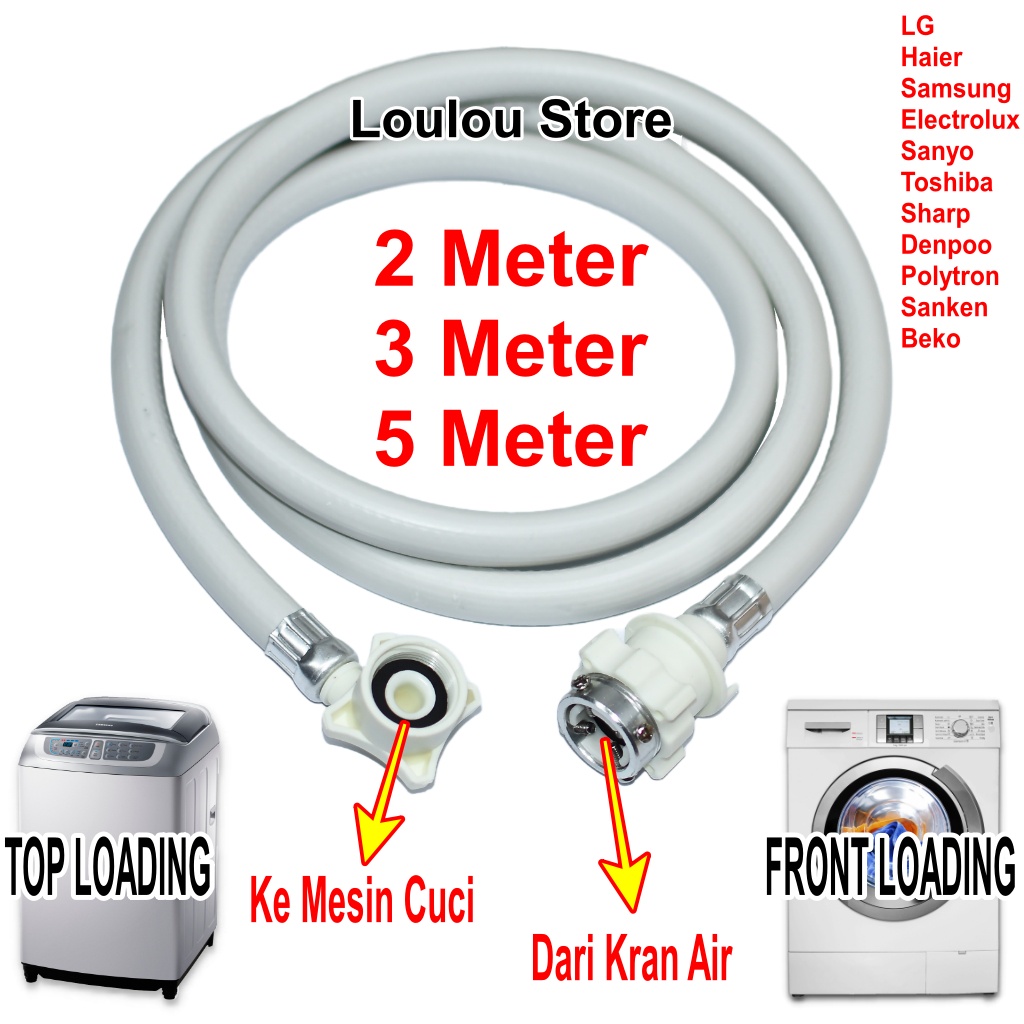 Selang Inlet Air Masuk Mesin Cuci LG 2 3 5 Meter 2 M 3 M 5 M 2M 3M 5M 2Meter 3Meter 5Meter