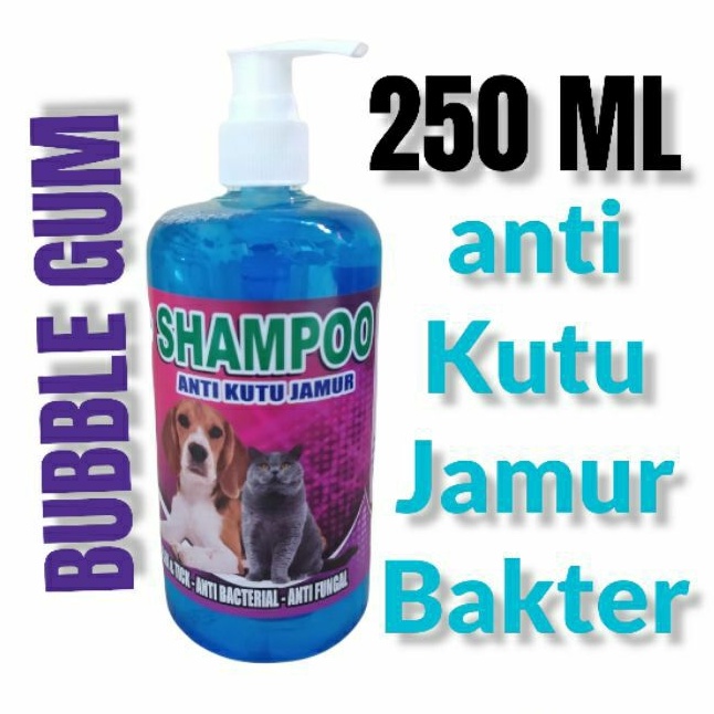 shampo kucing &amp; anjing 250ml anti kutu jamur aroma babble gum