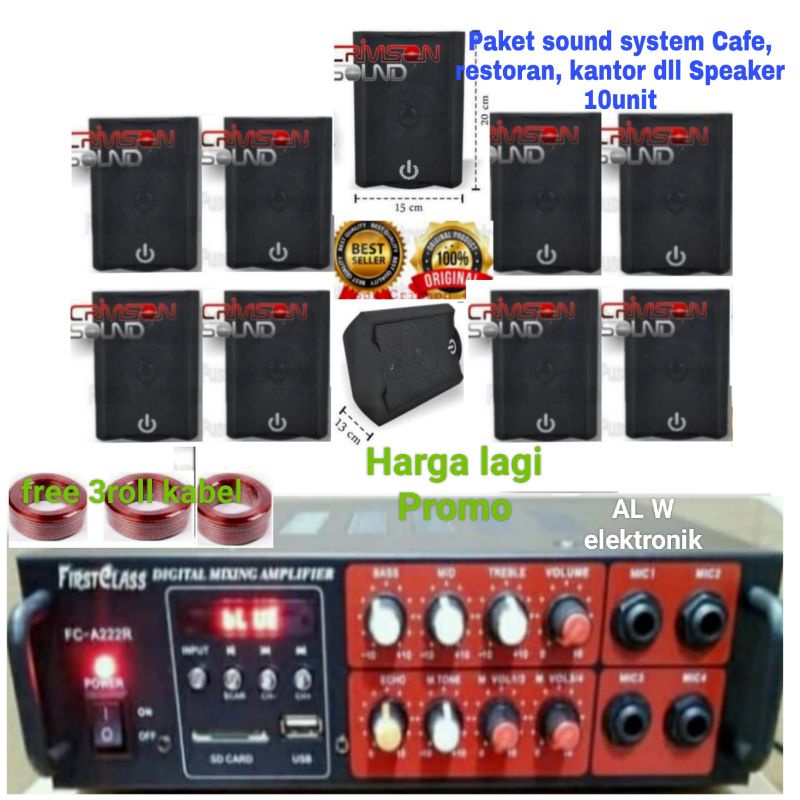 paket Sound Restoran Cafe kantor dll 10unit Speaker