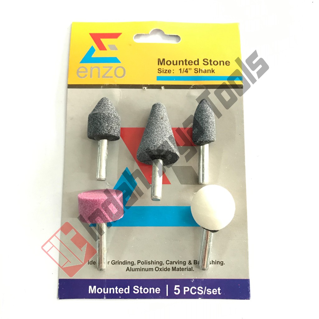 ENZO Mounted Stone Set 5 Pcs - Batu Gerinda Mini Mata Tuner