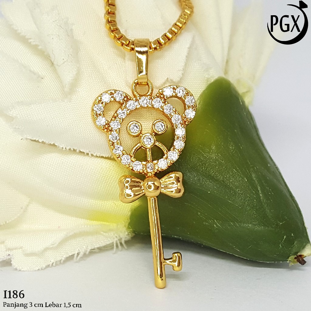 PGX Liontin Kalung Xuping Wanita Perhiasan Lapis Emas Aksesoris Fashion - I186