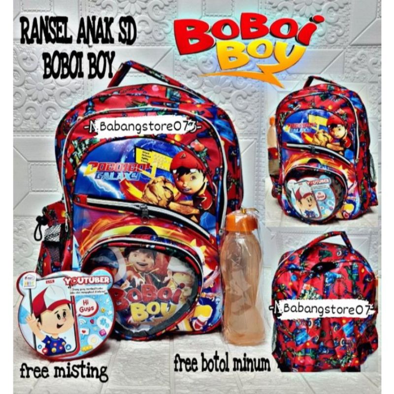 Terbaru tas ransel anak sekolah karakter Boboiboy galaxy/ Banyak bonusnya