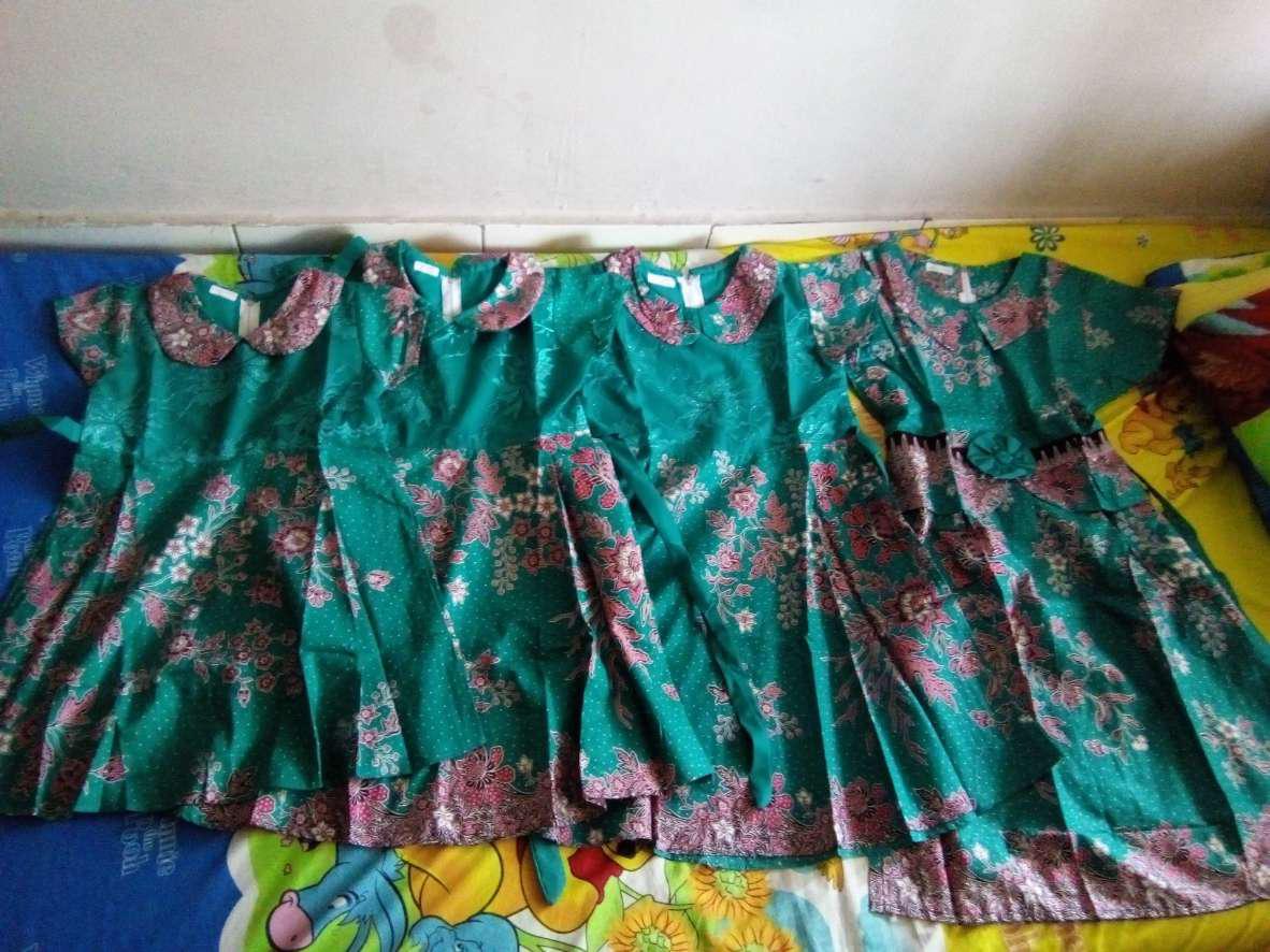 Qnunbatik Dress/terusan Batik Anak Perempuan Kd Melati Dasar Warna