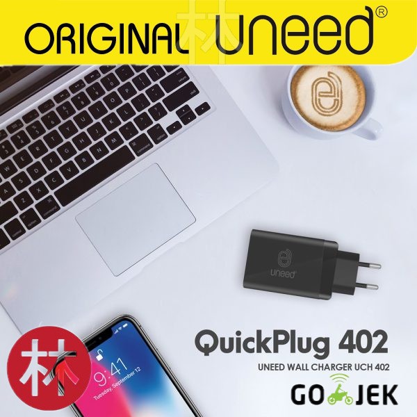 Uneed QuickPlug UCH402 Wall Charger 3 Port Smart Charger With PD