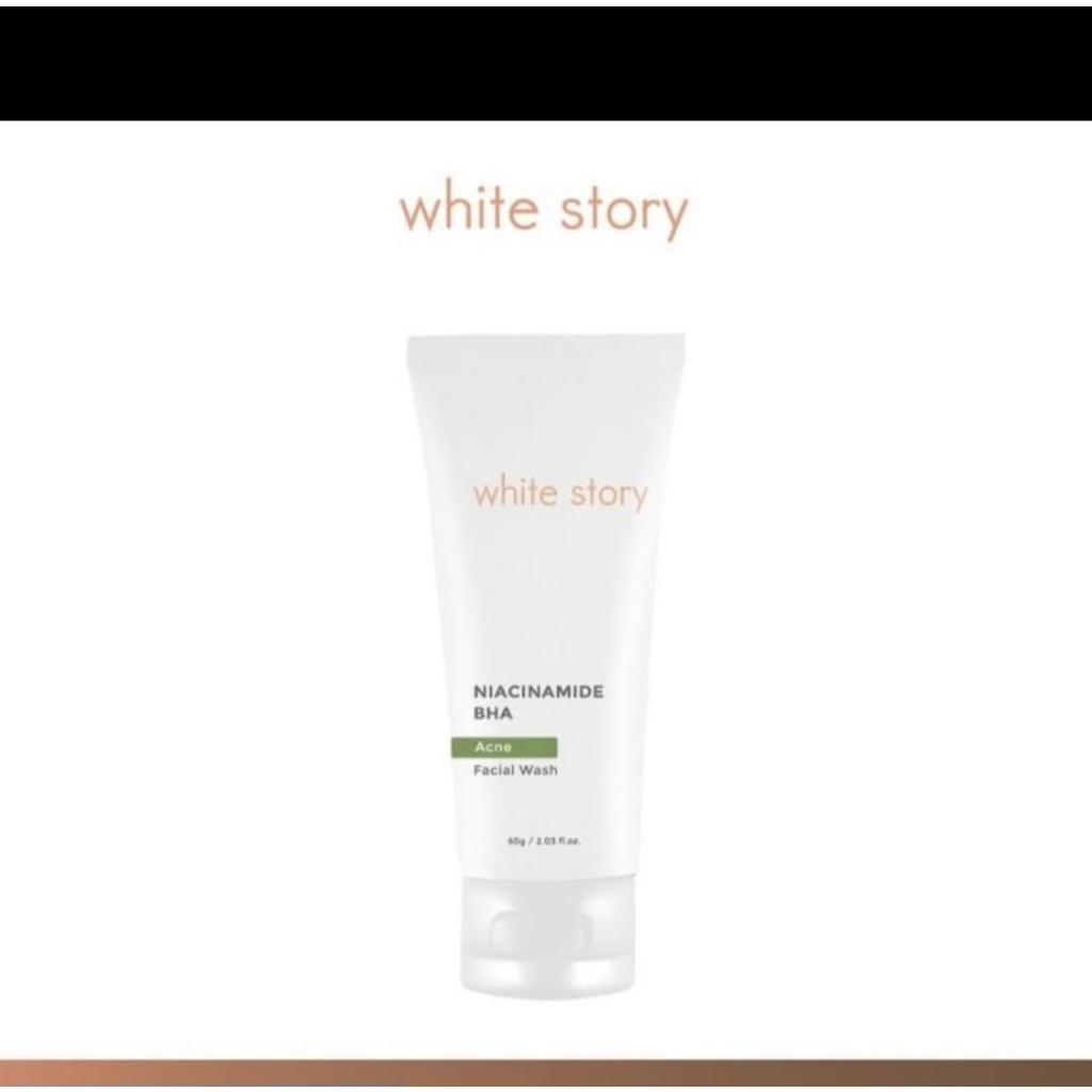 WHITE STORY FACIAL WASH CLEANSER WAJAH 60GR ACNE BRIGHTENING SABUN