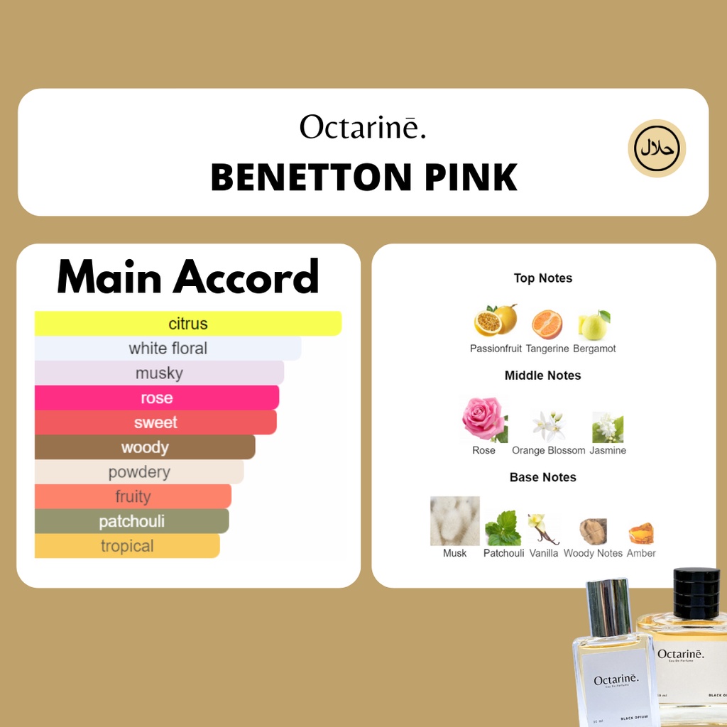 Octarine - Parfum Wanita Tahan Lama Aroma Manis Lembut Elegant Inspired By Colors Benetton Pink | Parfume Perfume Farfum Eau De Perfume Beneton Pink Minyak Wangi Cewek Cowok Murah Original