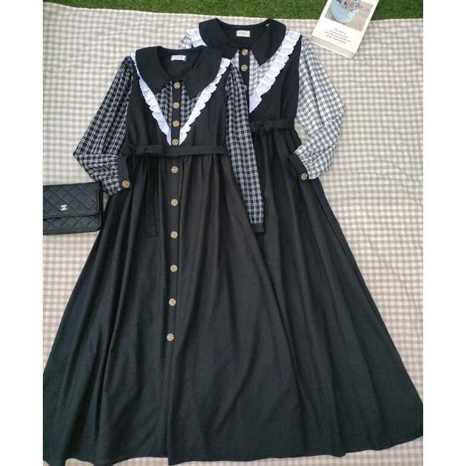 Dress vintage bukan ditsy/ gamis vintage/ gamis bukan ditsy/ gamis kotak/ gamis katun jepang