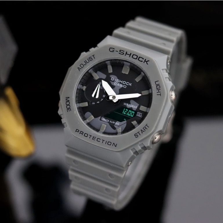 BEST SELLER !!! G-SHOCK CASIO GA 2100 WATER RESIST SUPER / JAM TANGAN PRIA ANTI AIR / JAM TANGAN TERLARIS FULL HITAM HIJAU