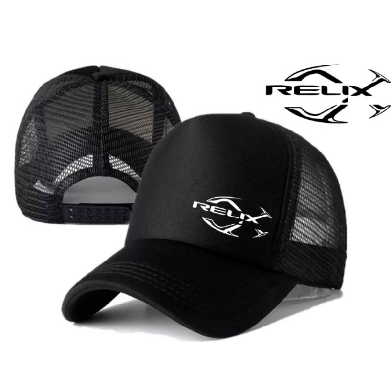 ⭐⭐⭐⭐⭐Topi mancing logo relix topi jaring terlaris