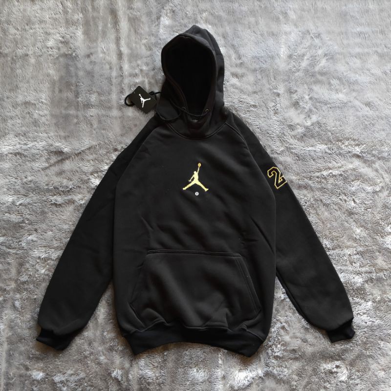 Sweater Hoodie Air Jordan Bordir Basket Gold FullTag &amp; Lebel