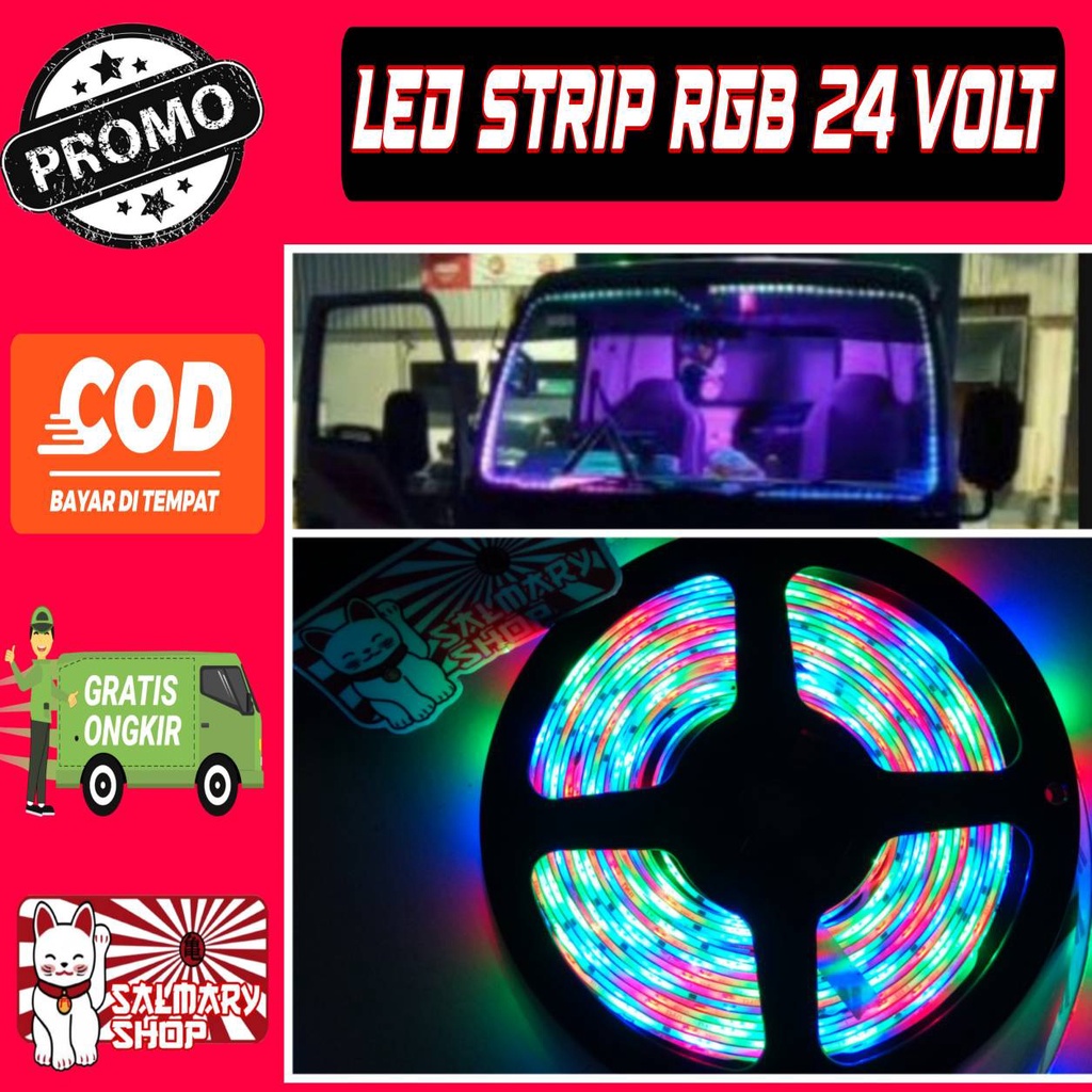 Jual Volt Lampu Led Strip Rgb V Running Nyala Jalan Kabel Warna