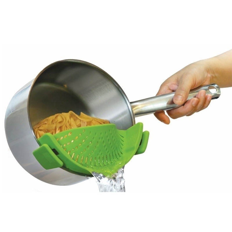 Strainer Silicon Tirisan Penyaring Makanan Clip And Drain