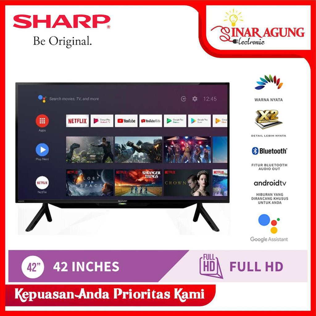 SHARP LED Android TV FHD 42 Inch - 2TC 42BG1i / 42BG GARANSI RESMI