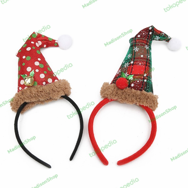 Bando Natal Topi Santa Murah Aksesories Rambut Cosplay Pesta Natal