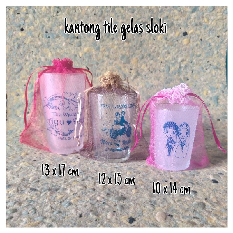 Kantong Tile Serut (Bisa Cod) Kantong Tile Gelas Sloki /Sarung Tile Ukuran 12 X 15 Cm