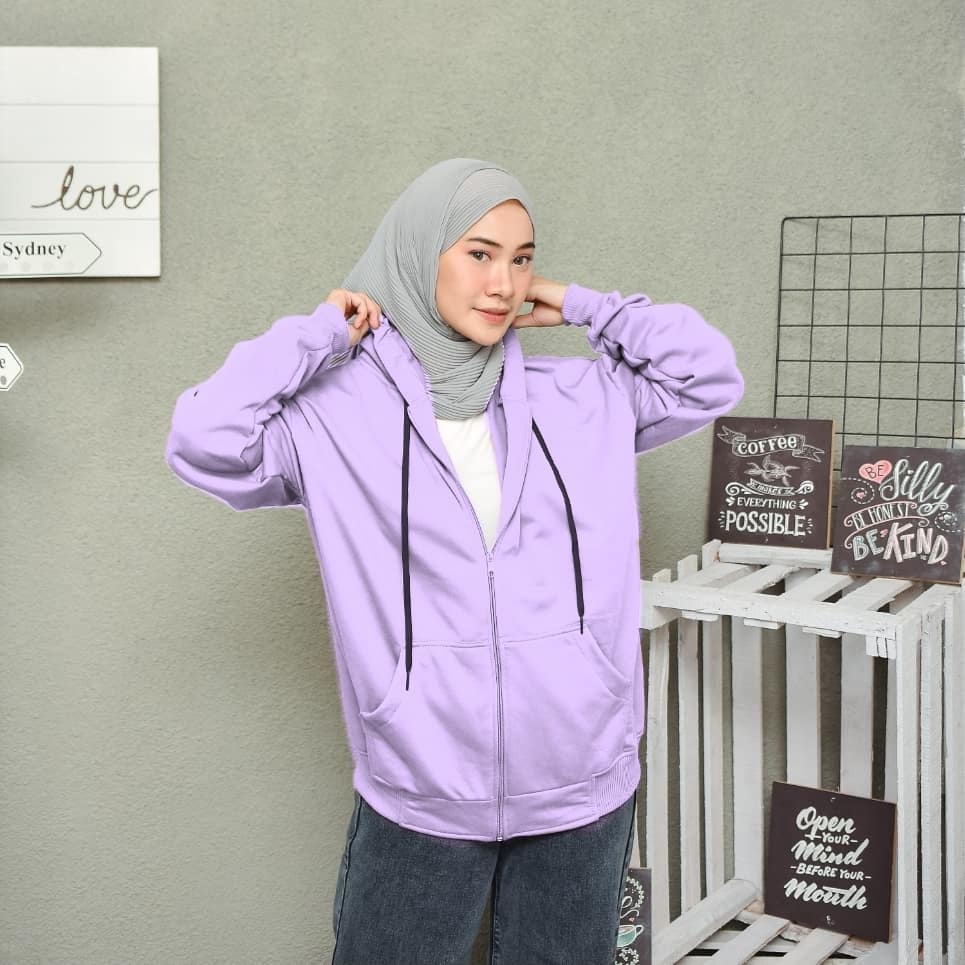 JUMBO Size Sweater Hoodie Zipper Polos || Jaket Sweater Polos Zumbo Size XXl PRIA WANITA