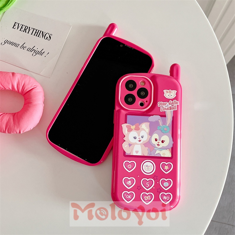 Kartun Disney LinaBell StellaLou Casing Ponsel Kompatibel Untuk iPhone XR 11 7 8 Plus 12 13 14 Pro MAX X XS MAX SE 2020 Kepribadian Retro Pola Seluler Glossy Lembut TPU Cover