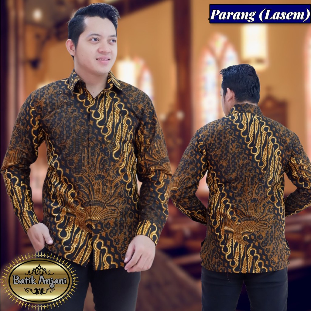 PARANG LASEM ANJANI KEMEJA BATIK PRIA SOLO LENGAN PENDEK LAPIS FURING ATASAN BATIK PREMIUM MODERN KOPI CENDONO SOGAN DWI REKTA DRAJAT LAKESWARA PROBOSETO KUNING GALING IRSO PUSPO GAGAH NATANEGARA KEMBANG KANGEN KAMULYAN PARANG LASEM CENDONO JAYANEGARA