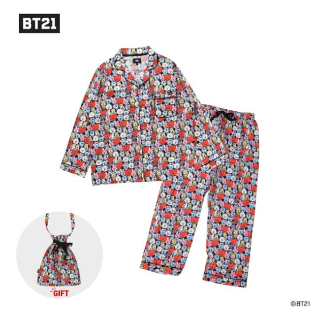 READY STOCK BT21 COLOR PAJAMA OFFICIAL LINE FRIENDS X HUNT INNERWEAR - PIYAMA
