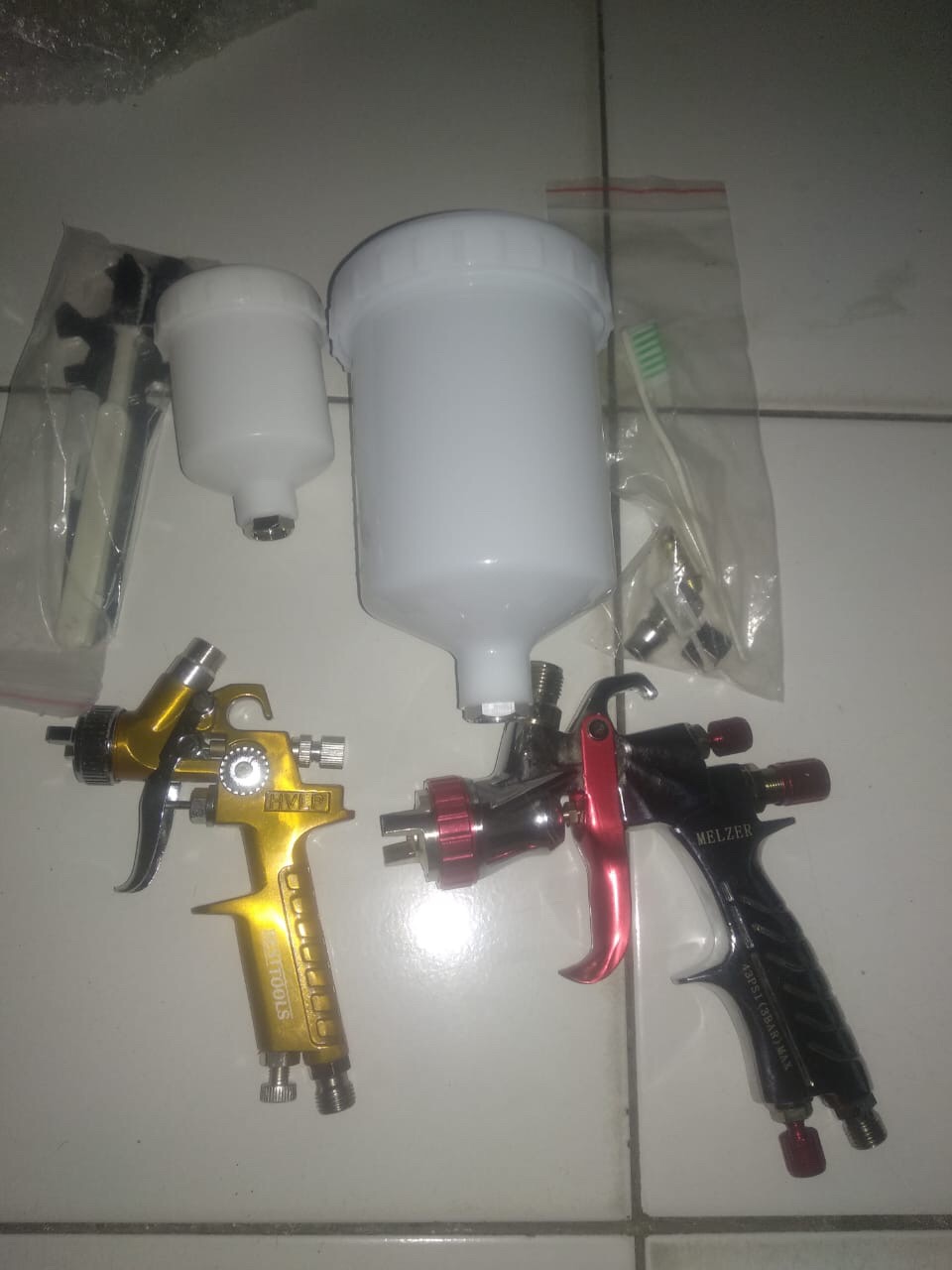 Spray Gun Hvlp Original Melzer Spray Gun Low Pressure Tabung 600mm Nozzle 1.4mm