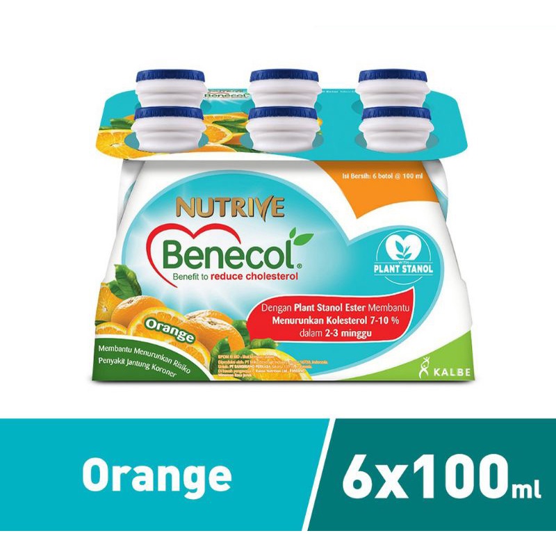 

NUTRIVE BENECOL ORANGE 100 ML × 6 PCS MINUMAN SMOOTHIE PENURUN KOLESTEROL RASA JERUK