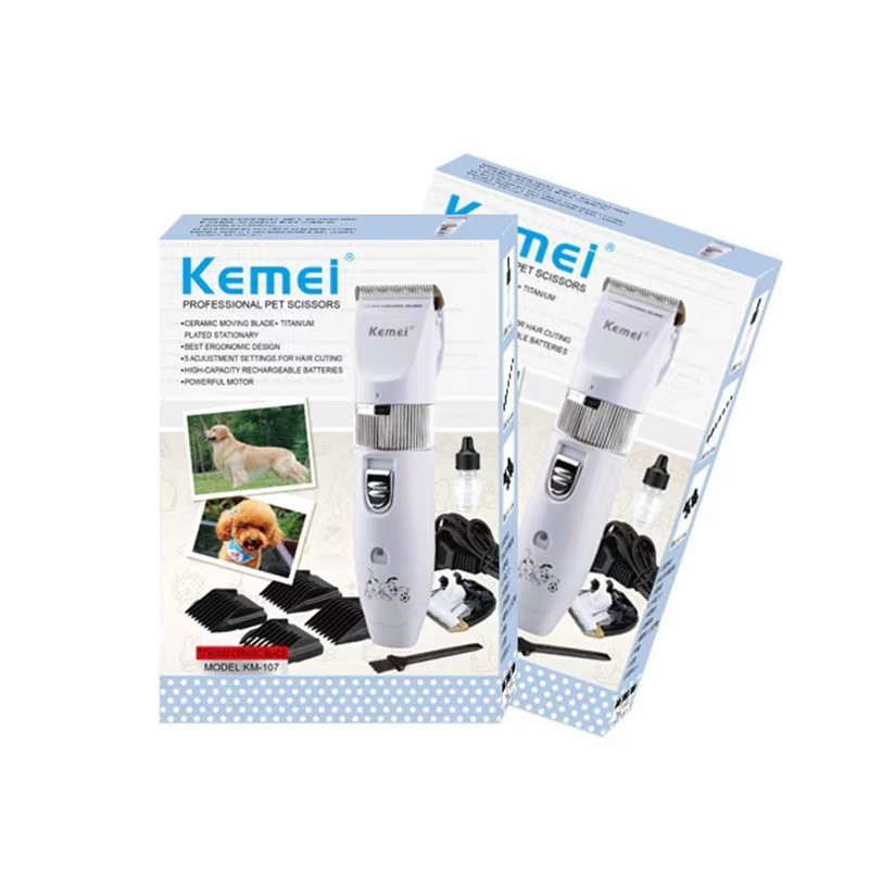 Kemei KM 107 Alat Cukur Bulu Hewan Anjing Kucing Pet Clipper Rechargeable Cukuran Kemei KM-107