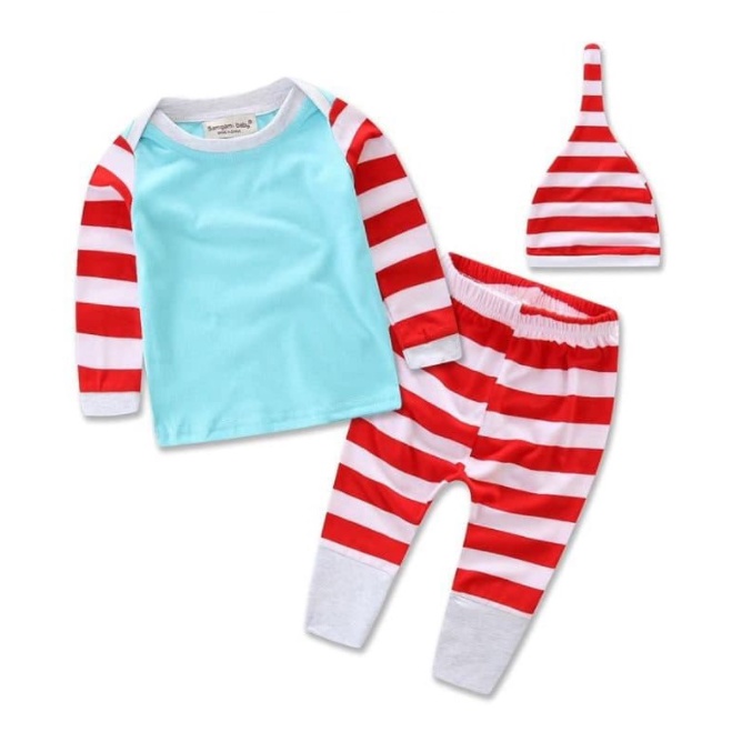 baju natal anak bayi laki perempuan 1 2 tahun setelan christmas import