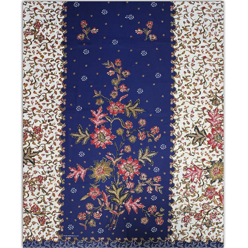 Sarung Batik Wanita Batik Pekalongan dasar Putih Putri Madura-Motif 53 Biru