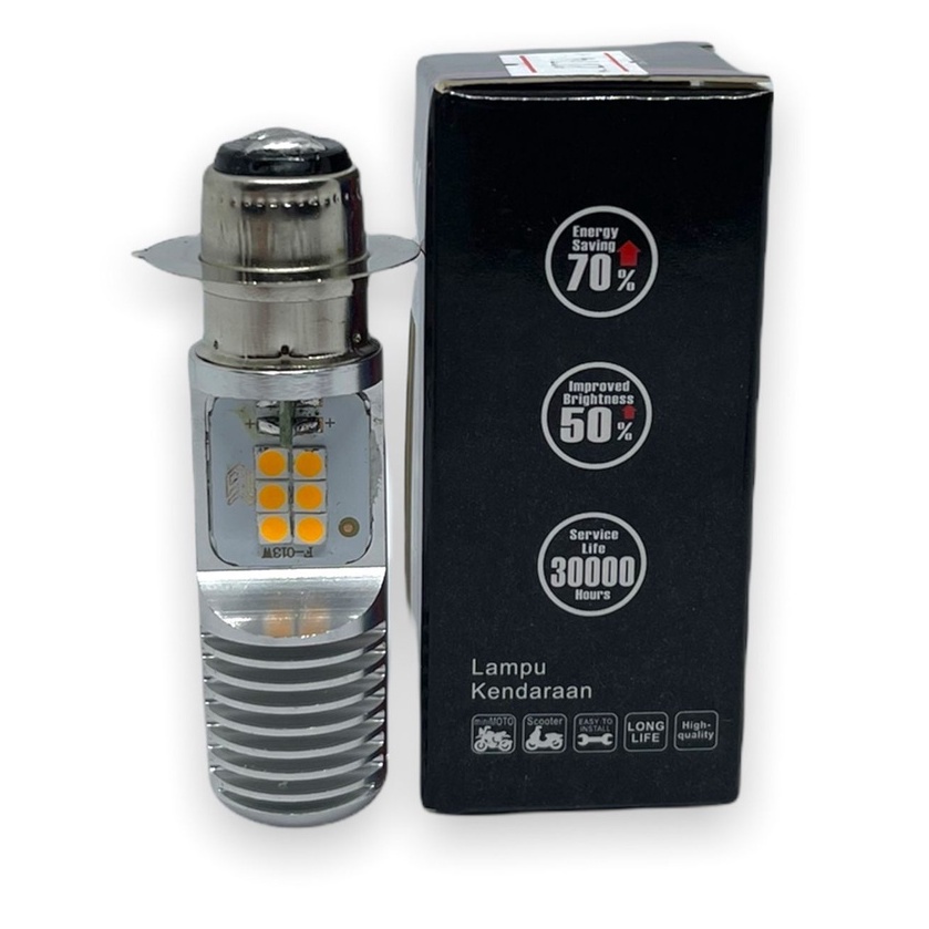 Lampu Utama Motor LED H6 12 LED 12 Titik Terang Kualitas Premium 12-80V AC DC Universal Semua Motor