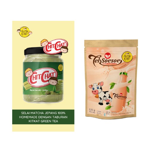 

Promo OlesinAjah Selai Chit Chat 200Gr + Teh Soesoe Premium Flavoured Drink - 120G