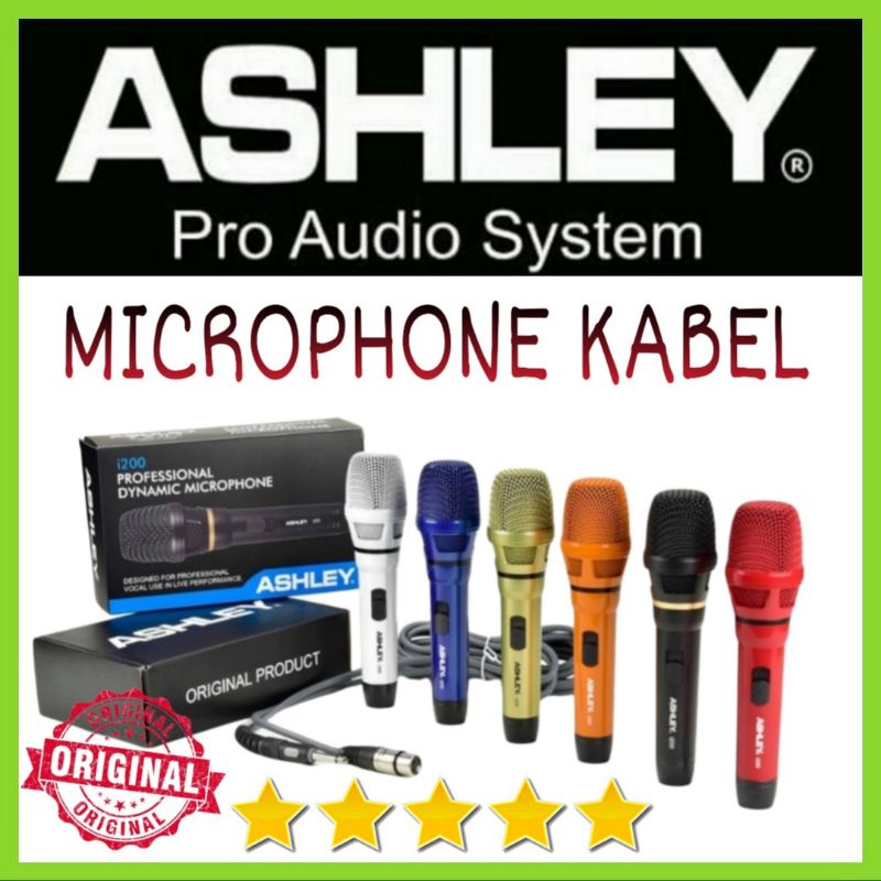 Mic Kabel ASHLEY i 200 Original 6 Pilihan Warna