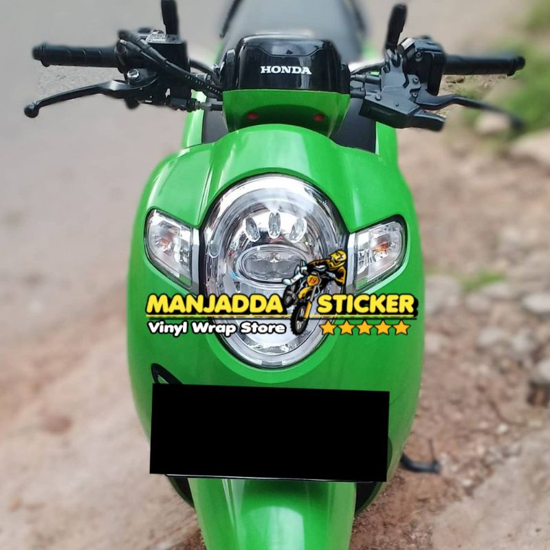 STIKER SKOTLET MOTOR WARNA HIJAU DAUN