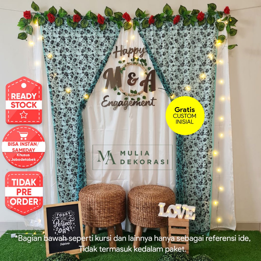 Dekorasi Lamaran Backdrop Nikahan PhotoBooth DIY Akad Nikah Aqiqah Khitan Paket Mulia Z