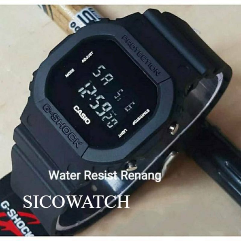 JAM TANGAN COWOK RUBBER HITAM / JAM TANGAN PRIA ANTI AIR BISA DIBAWA RENANG