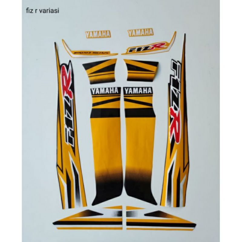 STRIPING FIZ R VARIASI KUNING HITAM, striping stiker yamaha fiz r variasi terbaik
