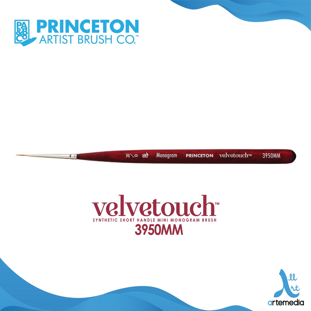 

Princeton Velvetouch 3950MM Mini Monogram Synthetic Watercolor Brush Short Handle
