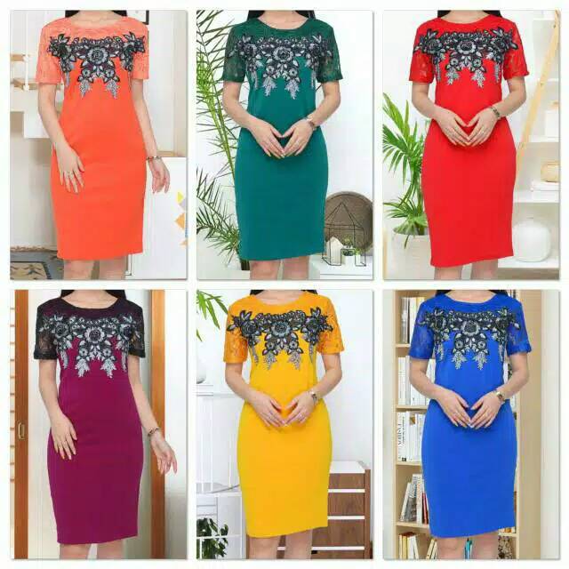 DRESS MAGNOLIA SCUBA KOMBINASI