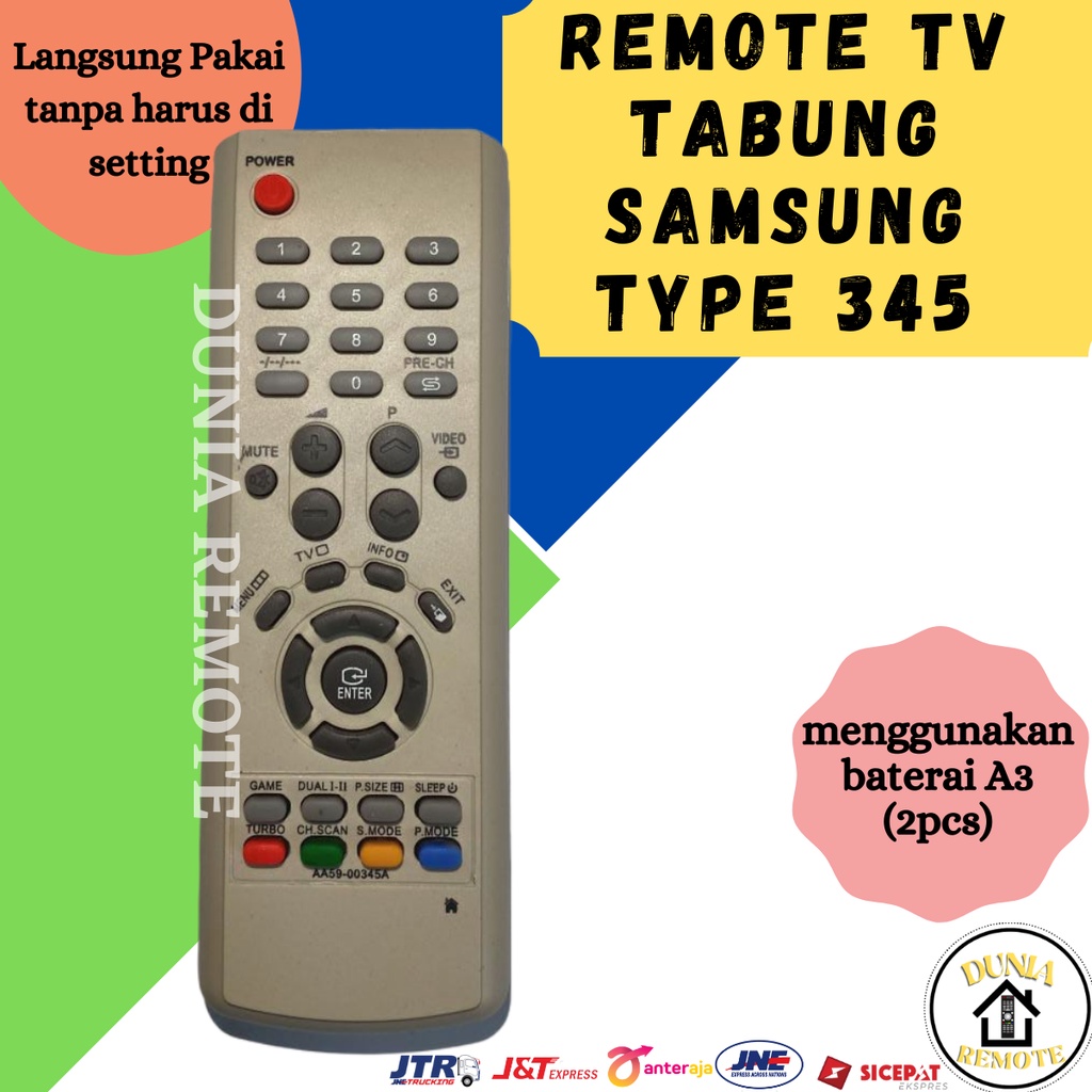 Remot Remote TV SAMSUNG Tabung Slim Flat series tanpa setting