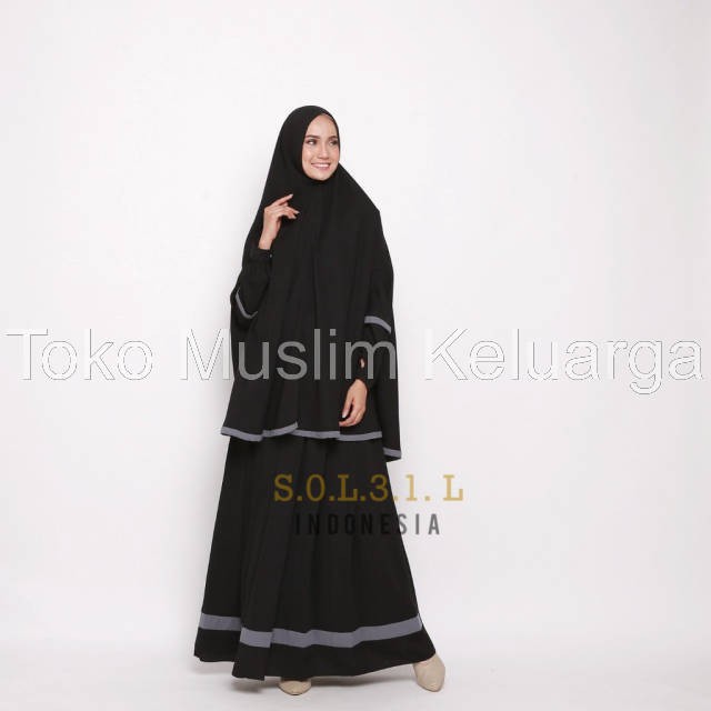 Toko Muslim Keluarga - Gamis Set SyariRahmah Set (Black) by Soleil Indonesia