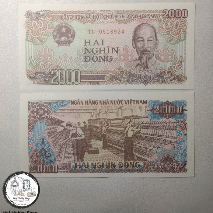 Uang Kuno 2000 Dong Vietnam Tahun 1988