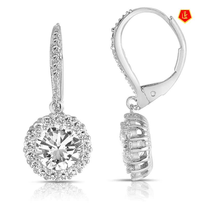 [Ready Stock]Fashion Classic round Full Diamond Earrings