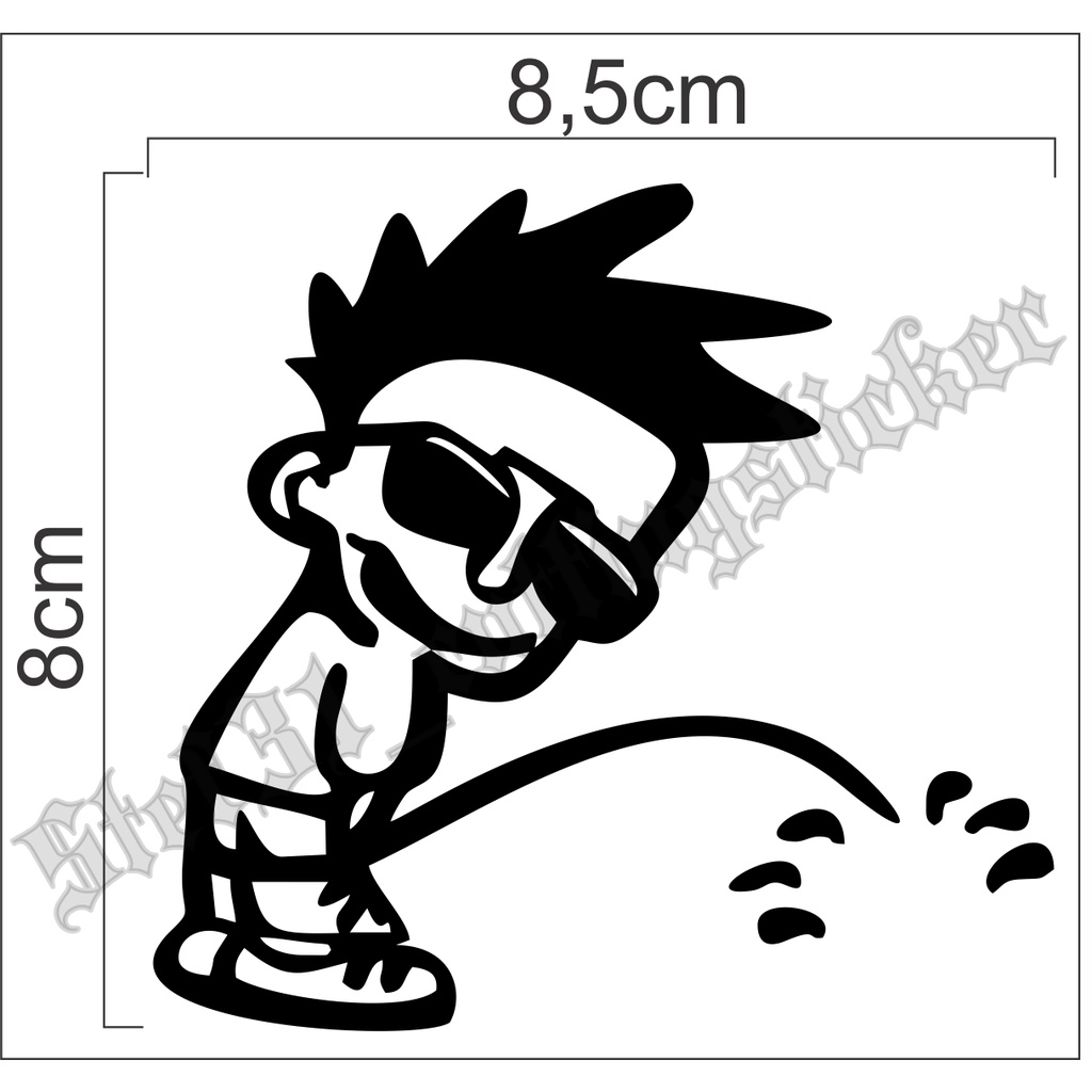 

Stiker cutting gambar kartun cowok kencing hitam putih