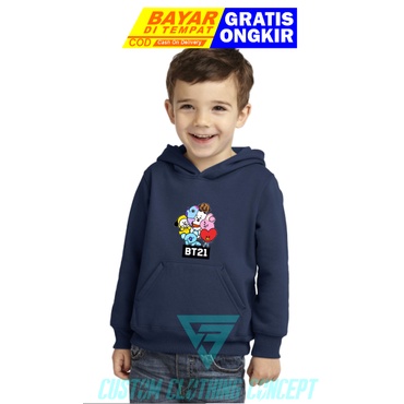 PROMO JAKET HOODIE KIDS NAVY BT21 CHIMMY